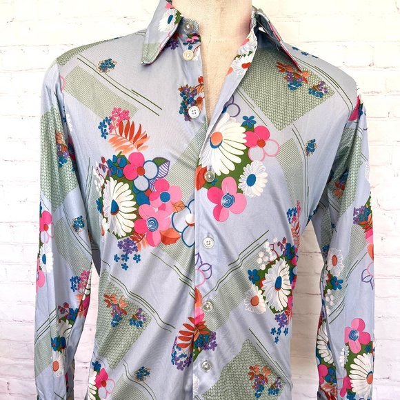 70's Givenchy by chesa - Funky Floral Print - Size Large